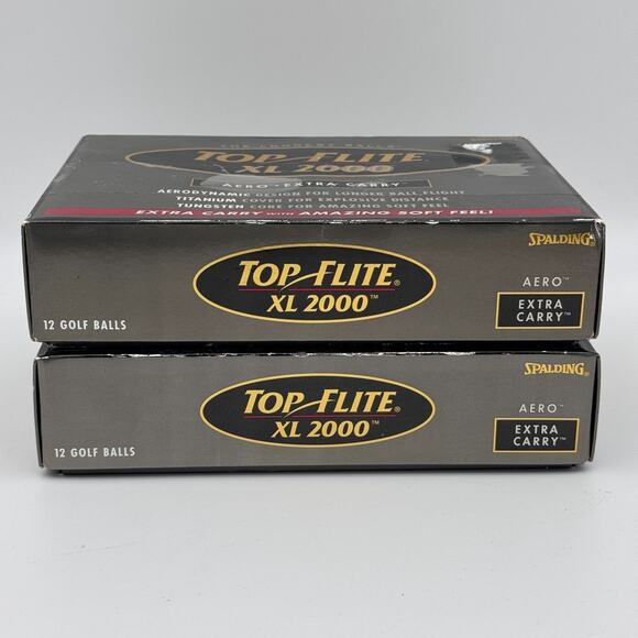 Top Flite XL 2000 Golf Balls Titanium Distance Aero Extra Carry Spalding 2 Pack - Picture 8 of 12